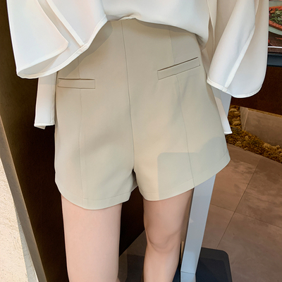 taobao agent Shorts, fitted black summer suit, high waist