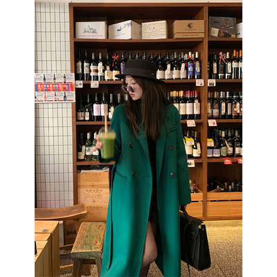 taobao agent Woolen retro double-sided trench coat, jacket, top
