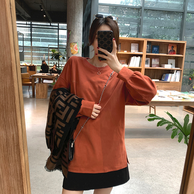 taobao agent Cotton T-shirt, top, winter long-sleeve, with embroidery, western style