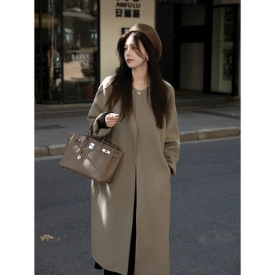 taobao agent Woolen double-sided long winter woolen coat, mid-length