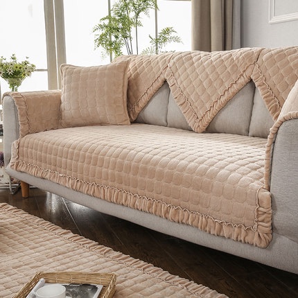 秋冬沙发垫简约现代客厅纯色布艺四季通用沙发套巾罩加厚定制