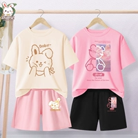 [Два набора чистого хлопка] рисовый белый T/Baby Rabbit Pink K/Surpring Bunny X-Pink T/Sakura Bear-Black K/Sakura Bear x