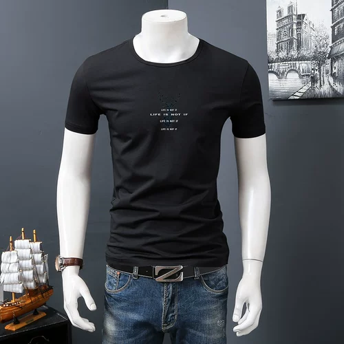 Летняя шелковая футболка с коротким рукавом, тонкий лонгслив, жакет, короткий рукав, круглый воротник, коллекция 2022