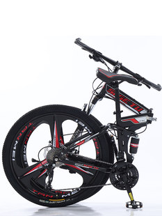 Folding off-road shock-absorbing mountain bike with brake system suitable for men and women for elementary school students for adults