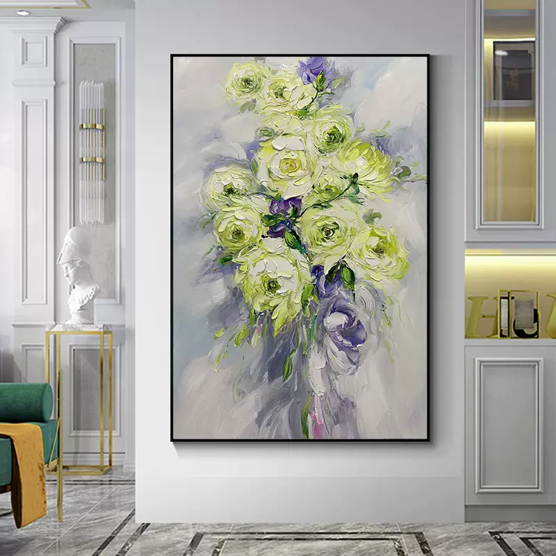 超歓迎玄関の油絵の装飾画を手描きする 抽象画 植物花卉9 絵画