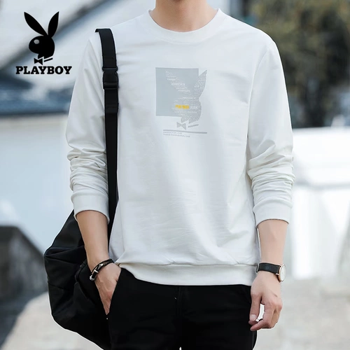 Playboy, толстовка, трендовый утепленный лонгслив, куртка для отдыха, круглый воротник, в корейском стиле
