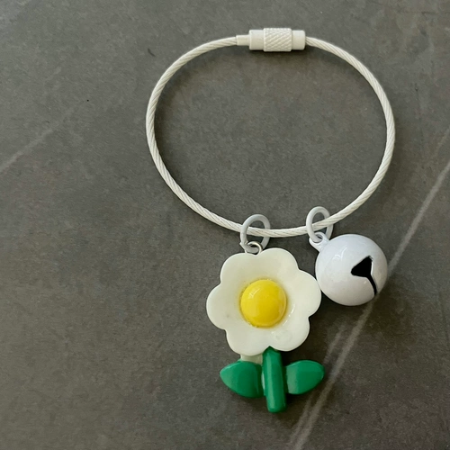 Брелок ручной работы, стальная проволка, милый колокольчик с колокольчиком, подвеска, ключи от машины, «сделай сам», в цветочек