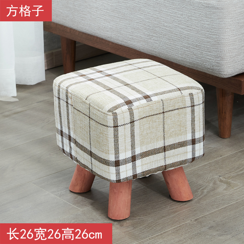 small stool household fabric small bench creative ins net red lazy stool nordic shoe changing stool sofa solid wood low stool