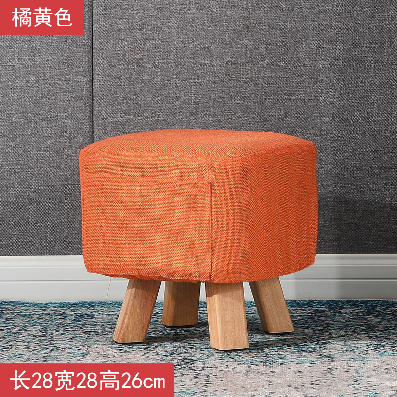 small stool household fabric small bench creative ins net red lazy stool nordic shoe changing stool sofa solid wood low stool