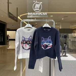 Корейский закупочный модный бренд MARKM, вязаный свитер с восклицательным знаком, короткий стиль с котенком