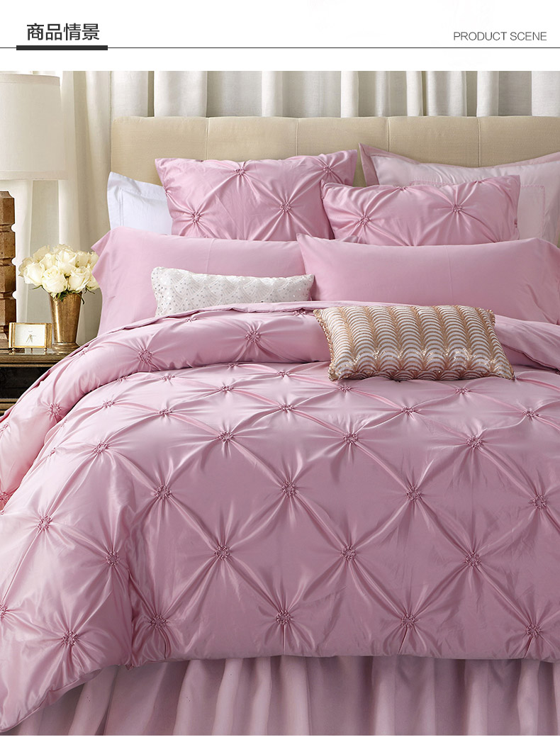 american four piece quilt set bedding european model room four five six seven piece set solid solid color bed products