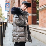 Детский пуховик, длинный костюм мальчика цветочника, куртка для мальчиков, средней длины, коллекция 2021, в корейском стиле, подходит для подростков, в западном стиле