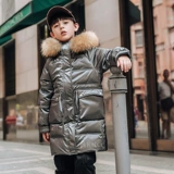 Детский пуховик, длинный костюм мальчика цветочника, куртка для мальчиков, средней длины, коллекция 2021, в корейском стиле, подходит для подростков, в западном стиле