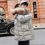 Детский пуховик, длинный костюм мальчика цветочника, куртка для мальчиков, средней длины, коллекция 2021, в корейском стиле, подходит для подростков, в западном стиле