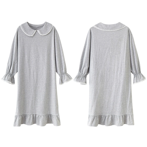 Осенний хлопковый лонгслив, пижама для принцессы, зимняя длинная милая хлопковая юбка, в корейском стиле, большой размер