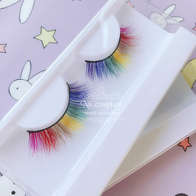 taobao agent Rainbow colorful false eyelashes, Lolita style, cosplay