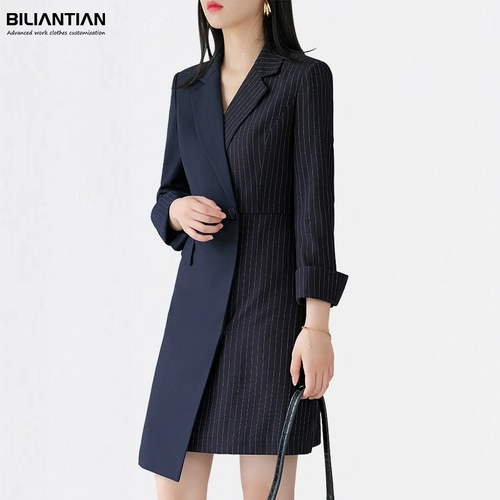 Высококлассное платье для работы, ювелирное украшение, пиджак классического кроя, яркий броский стиль, для салонов красоты