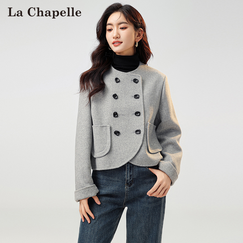 La Chapelle 拉夏贝尔 24年秋季新款 双面纯羊毛呢大衣外套 双重优惠折后￥199.9包邮 多款可选