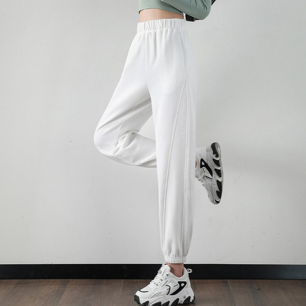 Белые штаны, повседневные брюки, в корейском стиле, большой размер