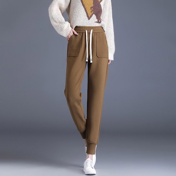 Двусторонние бархатные спортивные весенние эластичные штаны, большой размер, высокая талия, эластичная талия