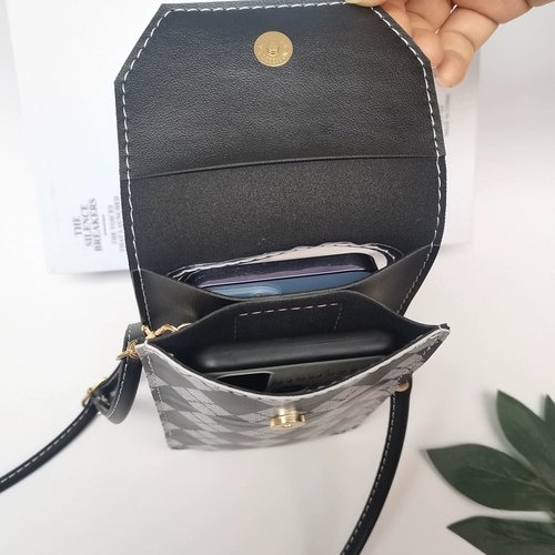 Мобильный телефон, небольшая сумка, модная сумка для телефона, тонкий кошелек с ромбовидным узором, в западном стиле, сенсорный экран