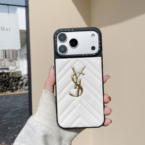 Luxury Quilted Chevron YSL Monogram – Pro/Plus/Max/Air – 17, 16, 15, 14, 13, 12 iPhone Case