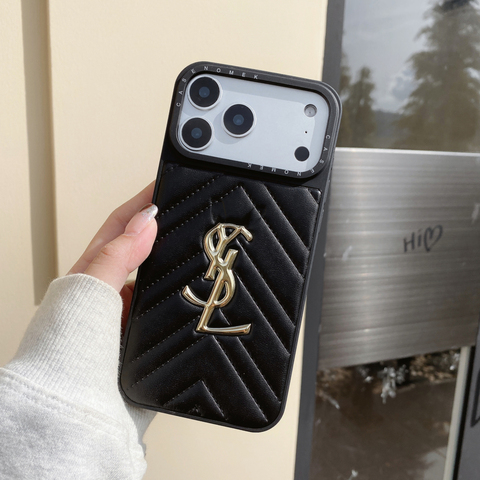 Luxury Quilted Chevron YSL Monogram – Pro/Plus/Max/Air – 17, 16, 15, 14, 13, 12 iPhone Case