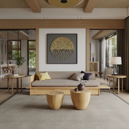 Японский диван, ретро мебель, повязка на голову из натурального дерева