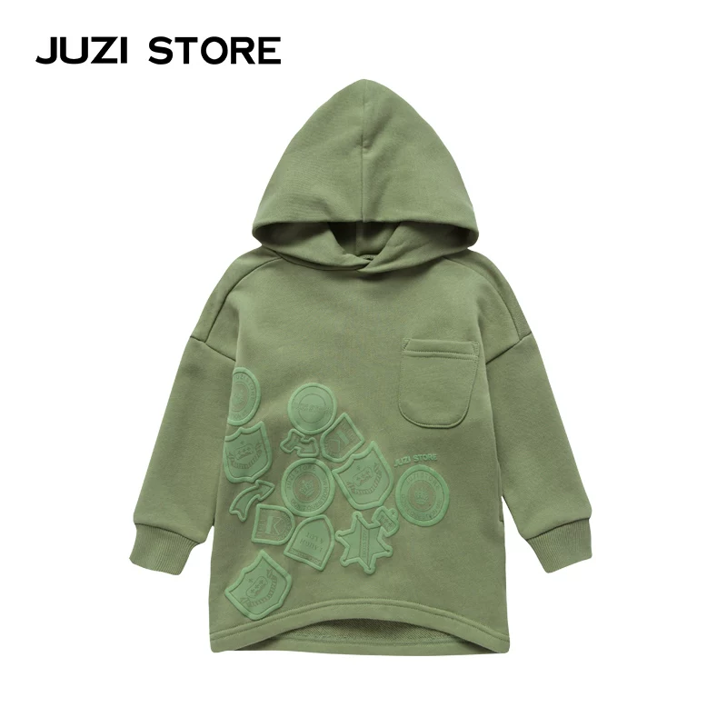 [Микро-огни] Детская одежда свитер Juzi Store, большой круг волос, военный принт платье для девочки 1816506