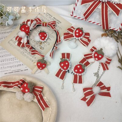 taobao agent Genuine strawberry, Chinese red hair accessory, Lolita style