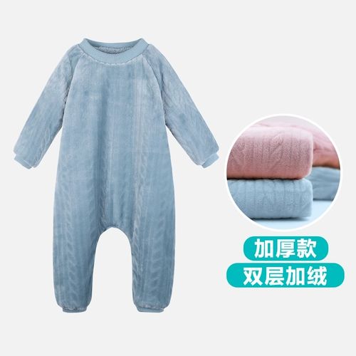 Детская демисезонная пижама, детское фланелевое термобелье, детский коралловый бархатный спальный мешок подходит для мужчин и женщин, увеличенная толщина