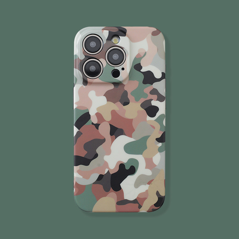 Original Camouflage Army Camera Lens Protection Matte Pro/Max 15, 14, 13, 12, 11 iPhone Case