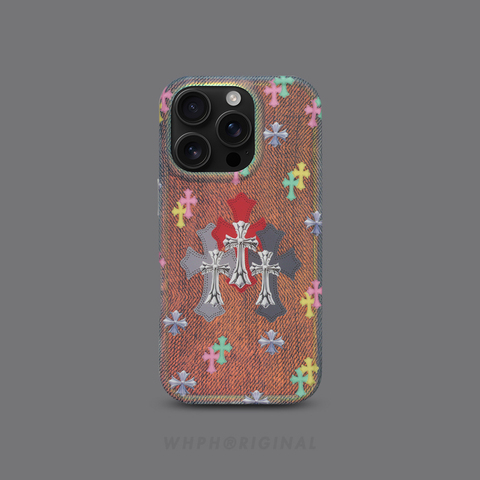 Chrome Hearts MagSafe Matte Metal : Pastel Crosses & Tri-Cross – 16, 15, 14, 13, 12 iPhone Case
