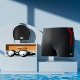 Набор 4 [Плоские стволы плавания+плавательная шляпа+плавательные очки] 4045 Черные и красные
