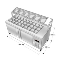 1,8 метра с столом салата на полке (с 15 1/6 наборами