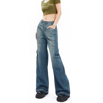 taobao agent Retro denim autumn jeans, fitted