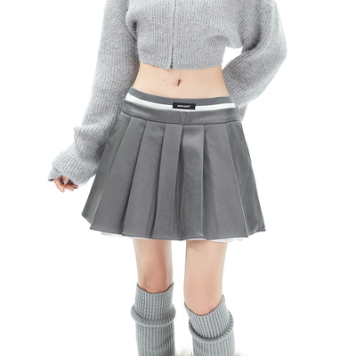 taobao agent Set, polyurethane winter pleated skirt, mini-skirt, 2022 collection, suitable for teen