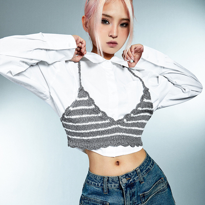 taobao agent Autumn white knitted T-shirt