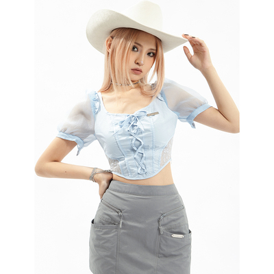 taobao agent Summer retro lace top, American style