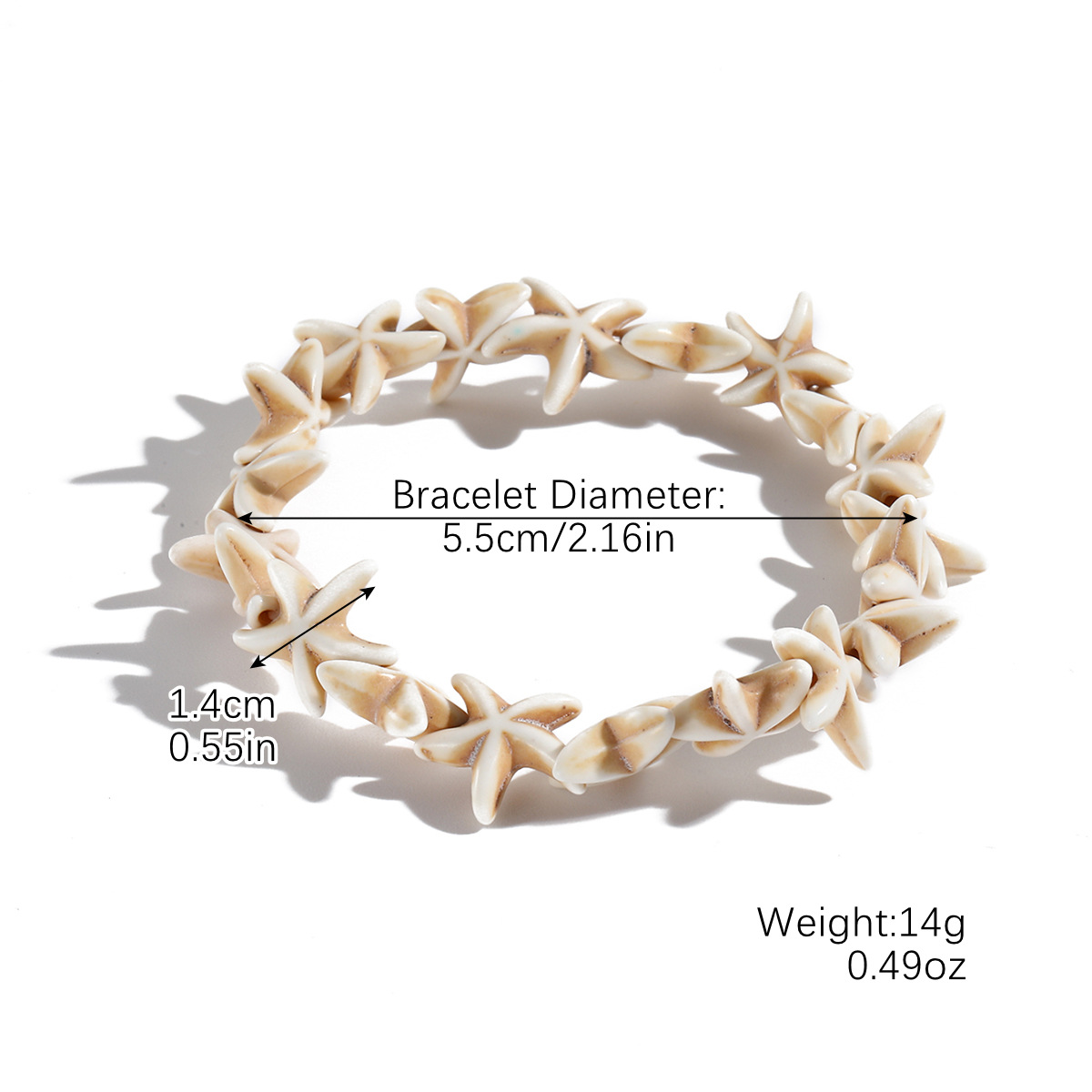 S2404-18 white starfish beads