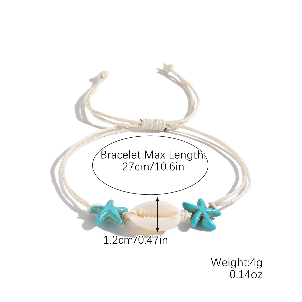 S2404-11 Green starfish and white shell weaving