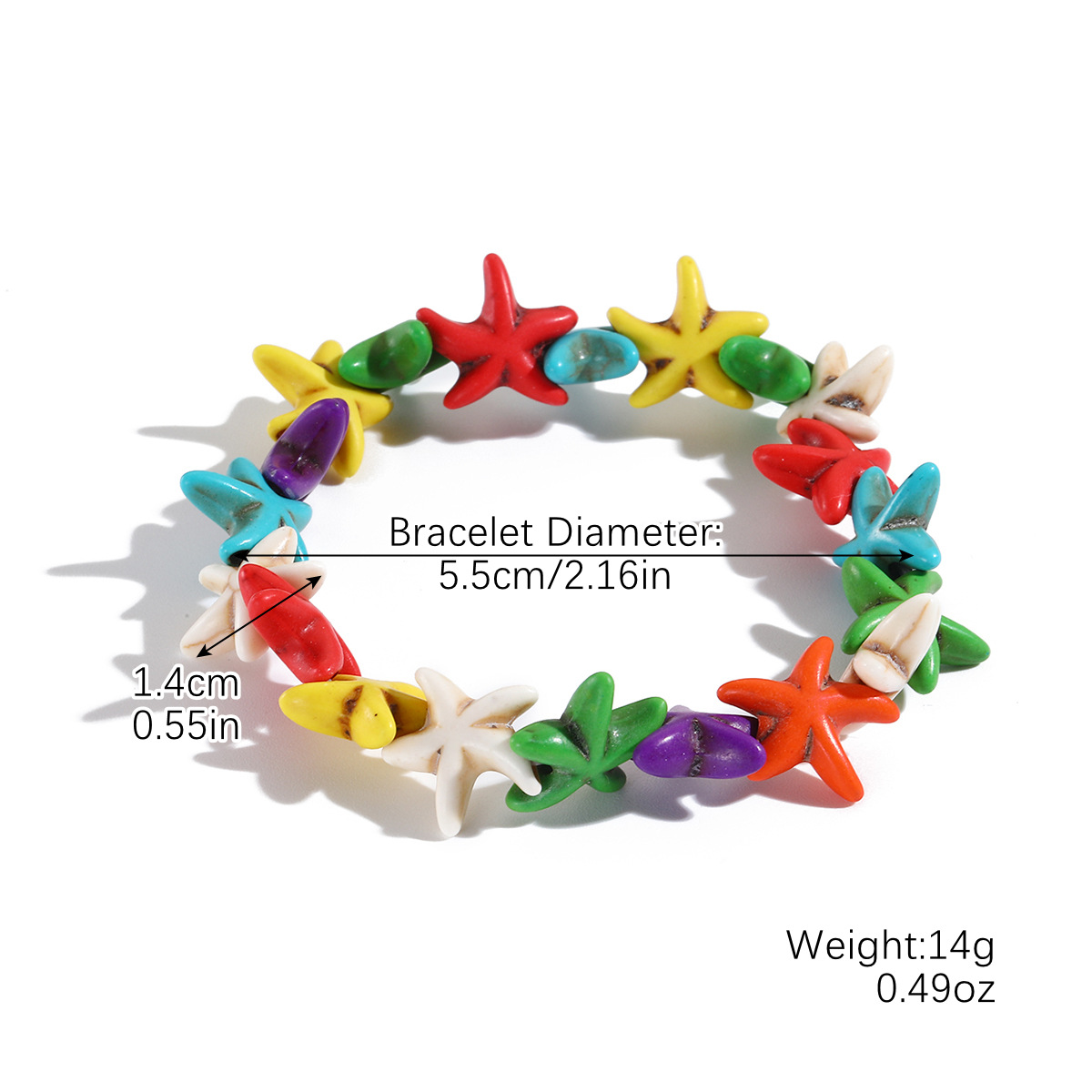 S2404-17 mixed color starfish beads