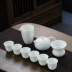 Bộ đồ gốm sứ Kung Fu Bộ đồ dùng bằng sứ trắng đơn giản Bộ ấm trà bằng gốm nắp ấm tách trà Bộ hoàn chỉnh Bộ khay trà Tùy chỉnh - Trà sứ