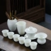 Bộ đồ gốm sứ Kung Fu Bộ đồ dùng bằng sứ trắng đơn giản Bộ ấm trà bằng gốm nắp ấm tách trà Bộ hoàn chỉnh Bộ khay trà Tùy chỉnh - Trà sứ