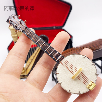 taobao agent Small doll house, retro musical instruments, props, harp, scale 1:12