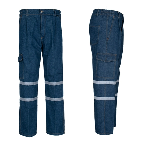 Хлопковые джинсовые штаны для работы, светоотражающая износостойкая поясная сумка