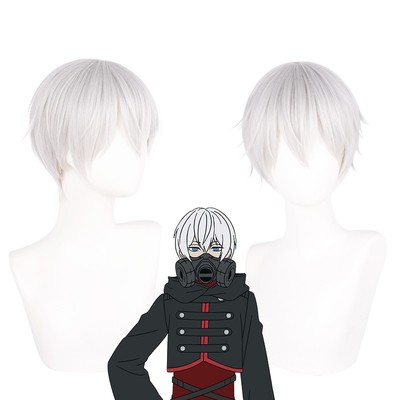 taobao agent Wanting Worth cosplay male short hair high -temperature silk simulation of silver wigs on the top of the head
