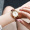 Белые женские часы с коричневой кожей
