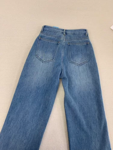 Ретро летние приталенные прямые свободные джинсы, штаны, свободный прямой крой, в американском стиле