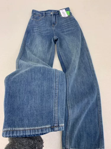 Ретро летние приталенные прямые свободные джинсы, штаны, свободный прямой крой, в американском стиле